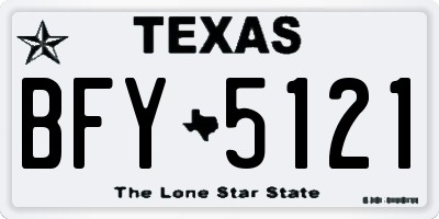 TX license plate BFY5121