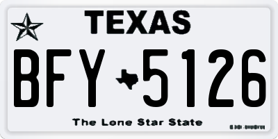 TX license plate BFY5126
