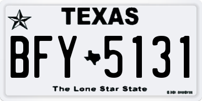 TX license plate BFY5131