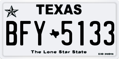TX license plate BFY5133