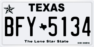 TX license plate BFY5134