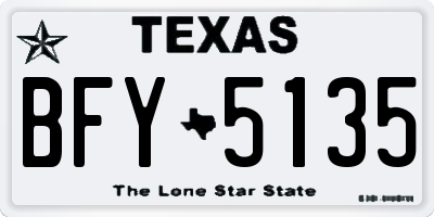 TX license plate BFY5135