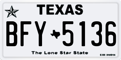 TX license plate BFY5136