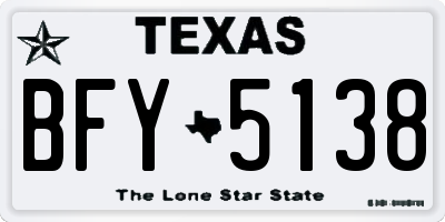 TX license plate BFY5138