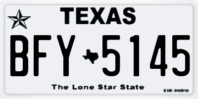 TX license plate BFY5145