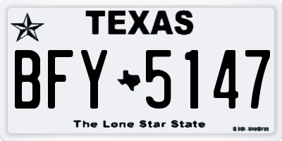 TX license plate BFY5147