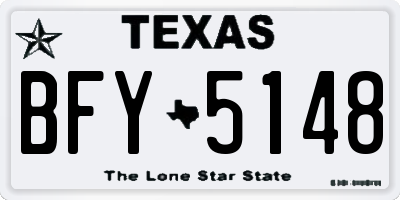 TX license plate BFY5148
