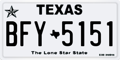TX license plate BFY5151