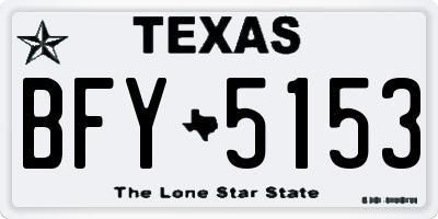 TX license plate BFY5153