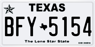 TX license plate BFY5154
