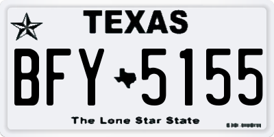 TX license plate BFY5155