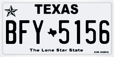 TX license plate BFY5156