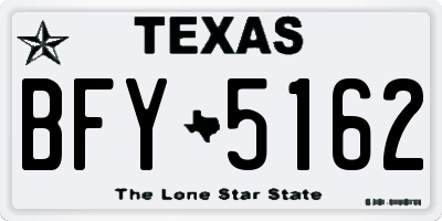 TX license plate BFY5162