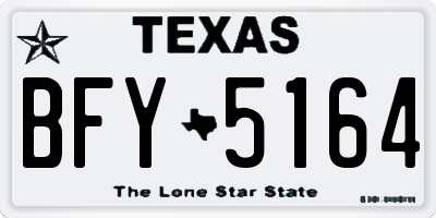TX license plate BFY5164