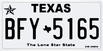 TX license plate BFY5165