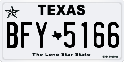 TX license plate BFY5166