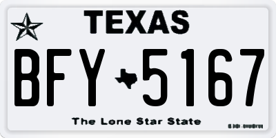 TX license plate BFY5167