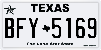 TX license plate BFY5169