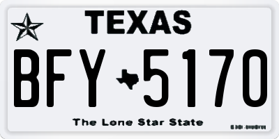 TX license plate BFY5170