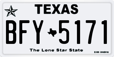 TX license plate BFY5171