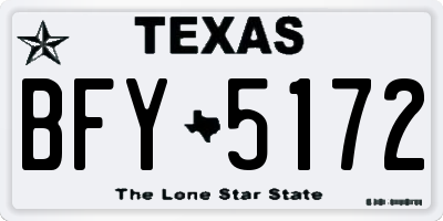 TX license plate BFY5172