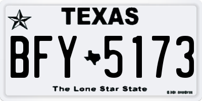 TX license plate BFY5173