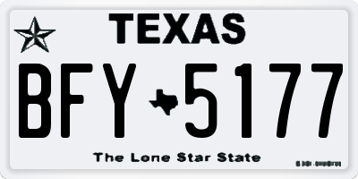 TX license plate BFY5177