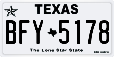 TX license plate BFY5178