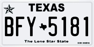 TX license plate BFY5181