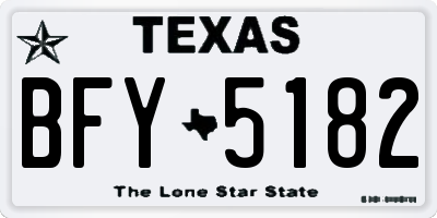 TX license plate BFY5182