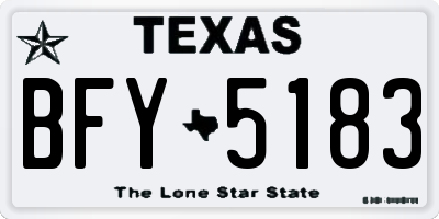 TX license plate BFY5183