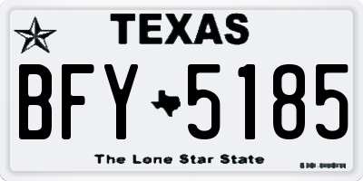 TX license plate BFY5185