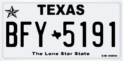 TX license plate BFY5191
