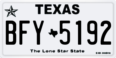 TX license plate BFY5192