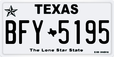 TX license plate BFY5195