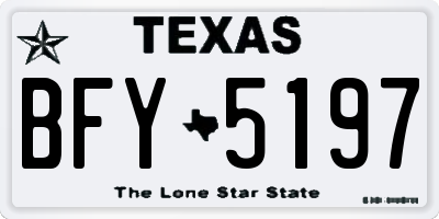 TX license plate BFY5197