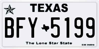 TX license plate BFY5199