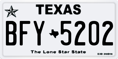 TX license plate BFY5202