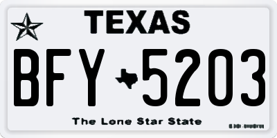 TX license plate BFY5203