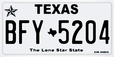 TX license plate BFY5204