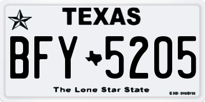 TX license plate BFY5205