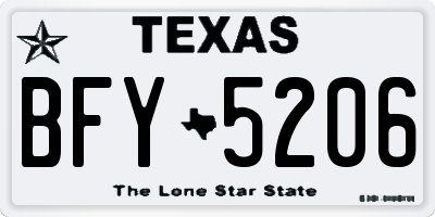 TX license plate BFY5206