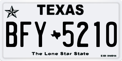 TX license plate BFY5210