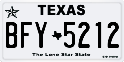 TX license plate BFY5212