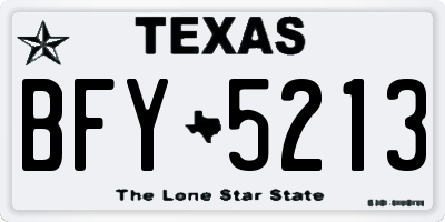 TX license plate BFY5213
