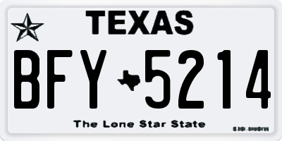 TX license plate BFY5214