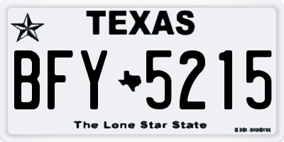 TX license plate BFY5215