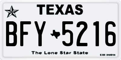 TX license plate BFY5216