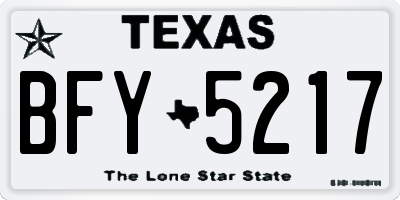 TX license plate BFY5217