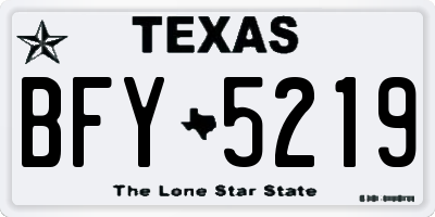 TX license plate BFY5219